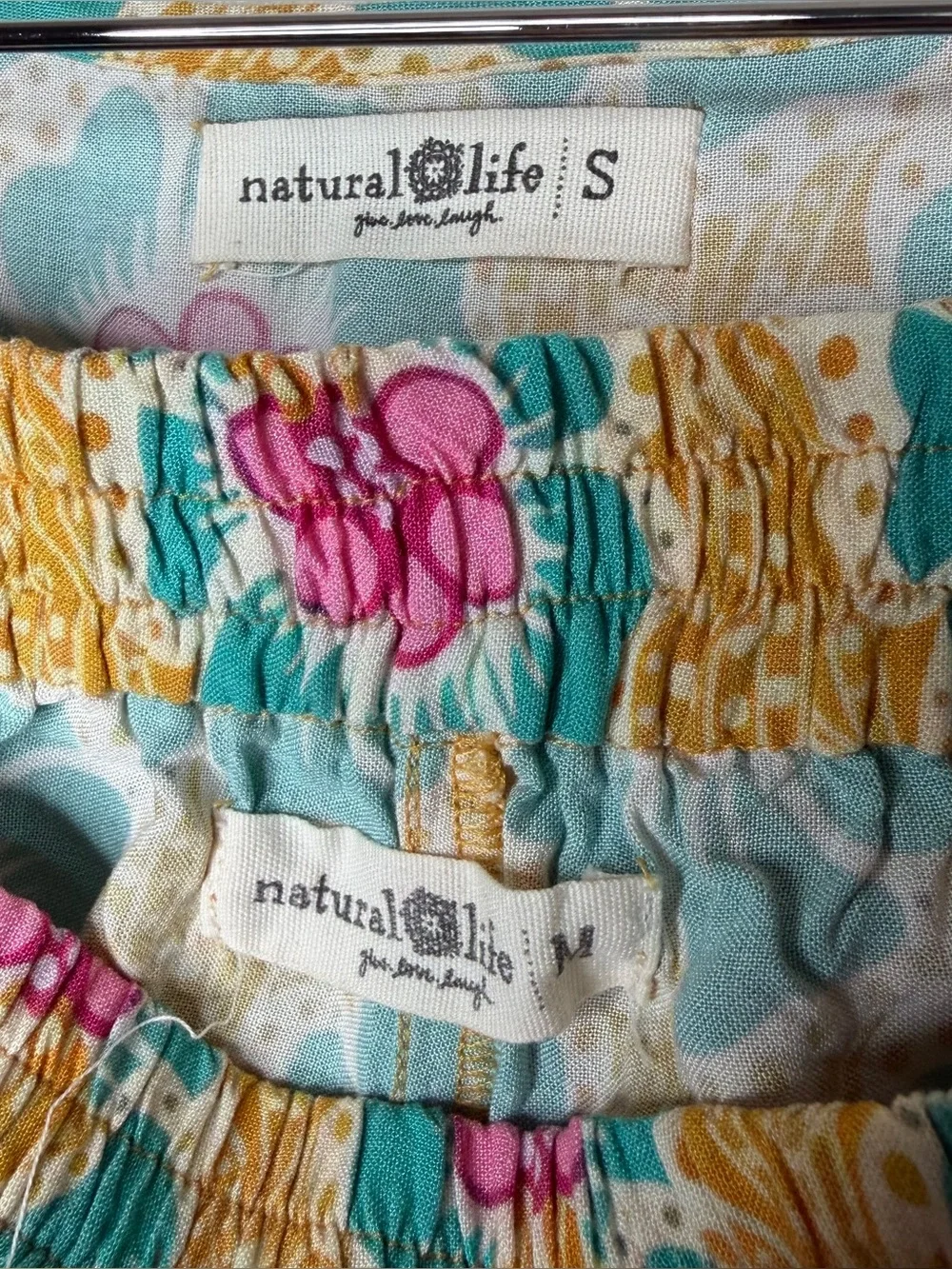 Natural Life Maribel Matching Top & Shorts Set Size Small/Medium Mustard Floral